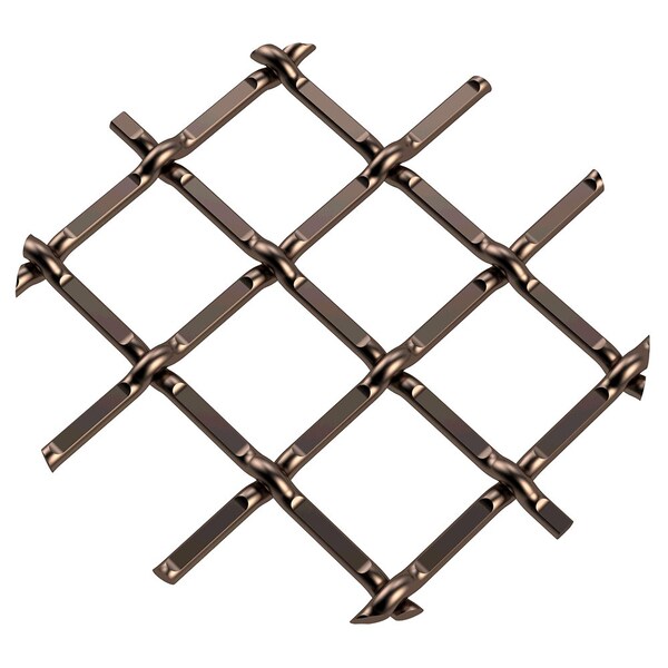 Designs Of Distinction .5" Round Single Diamond Decorative Grille - Antique Brass, 36" W x 48" L Sheet 0136481214FAB1 - main